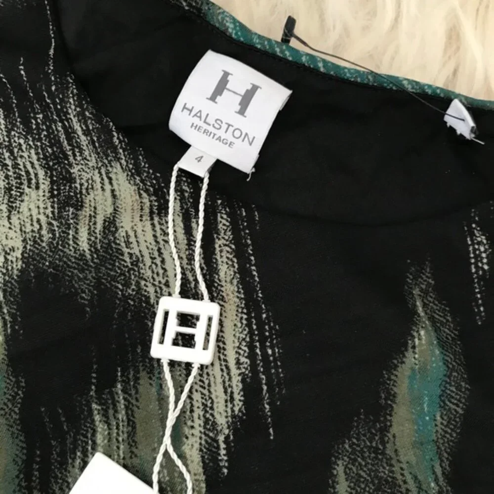 Halston Heritage Pleated Faux Wrap Cocktail Dress - Picture 8 of 9